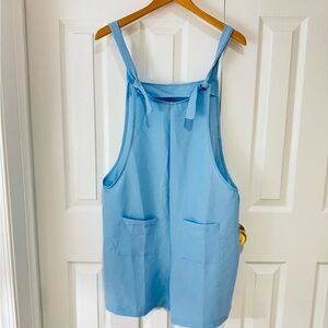 LRG Light Blue Overalls Shorts Sleeveless comfy beachy NWOT